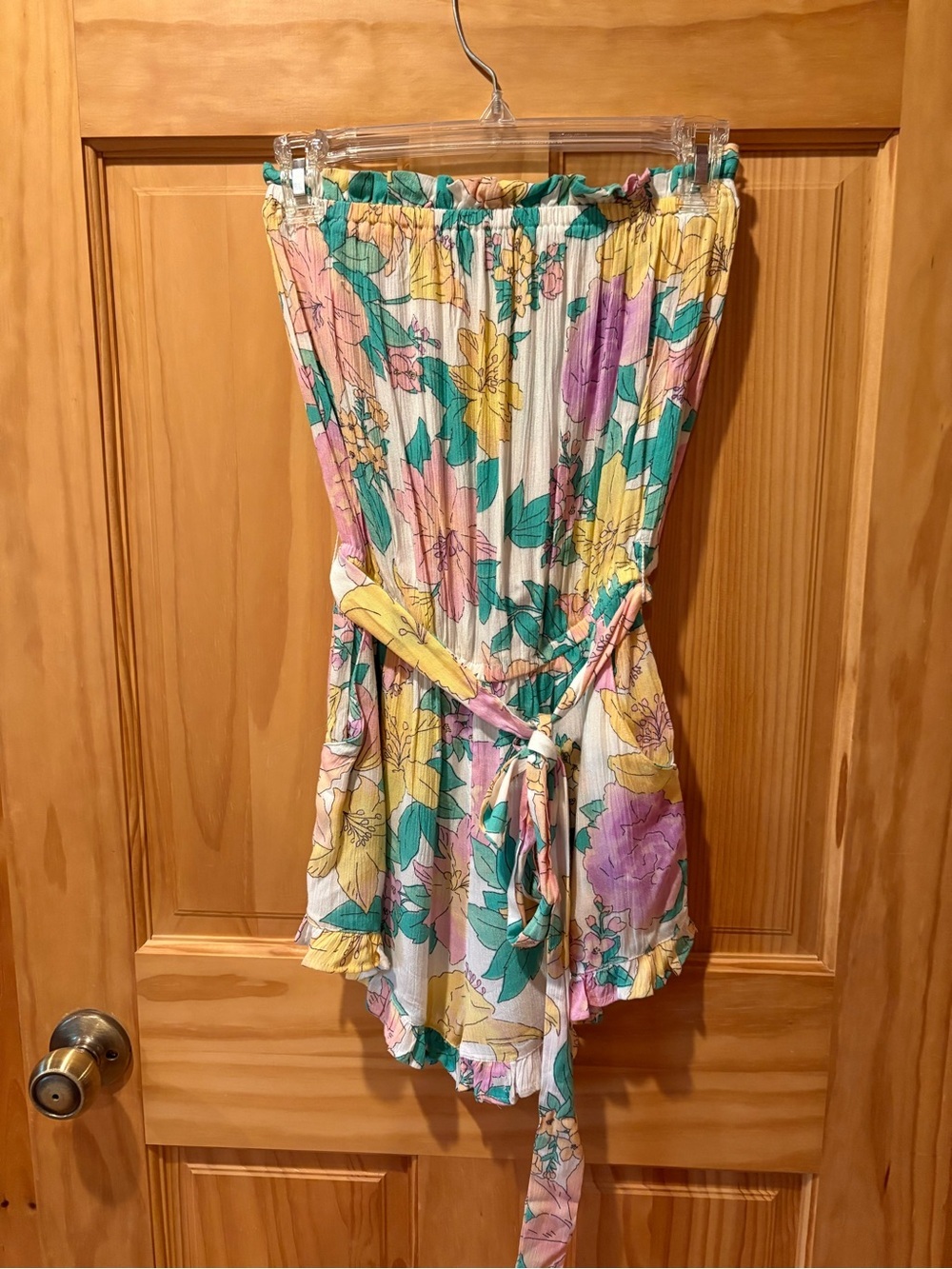 Billabong floral strapless romper vibrant floral women’s M